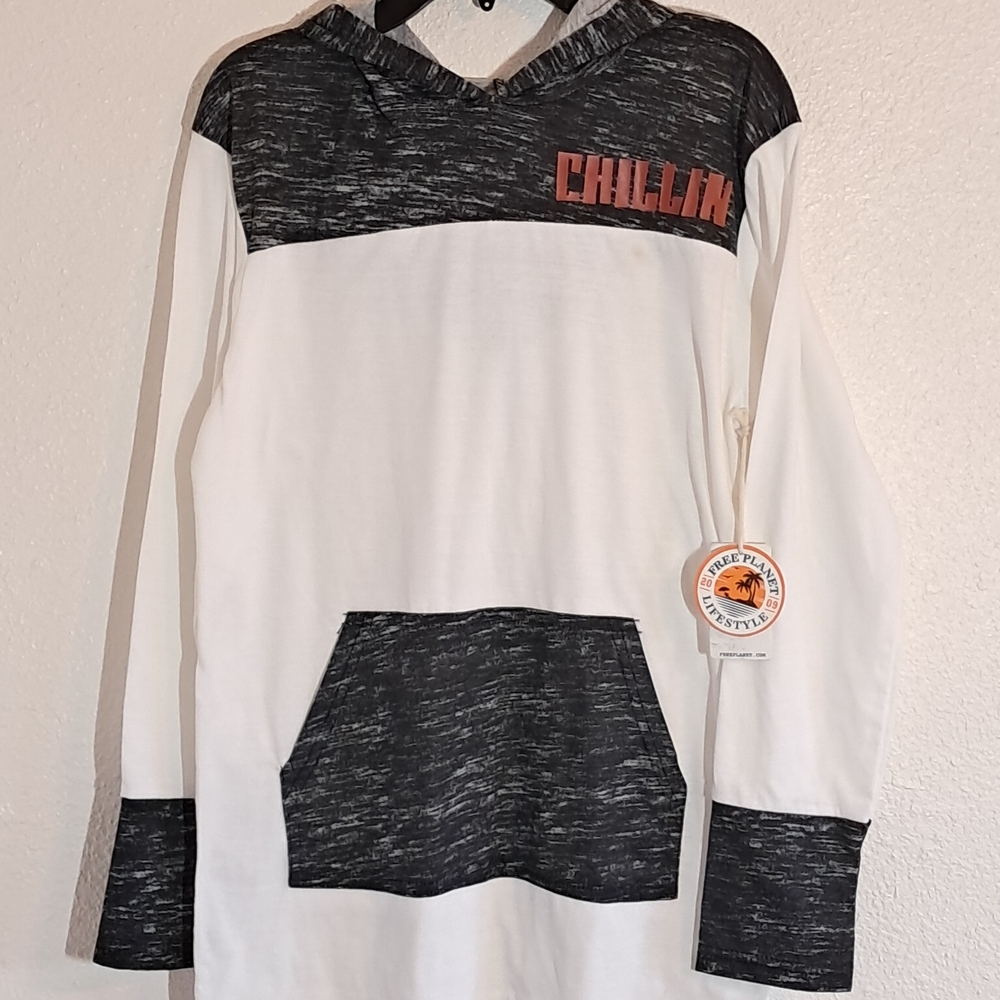 Free Planet White Tee Hoodie